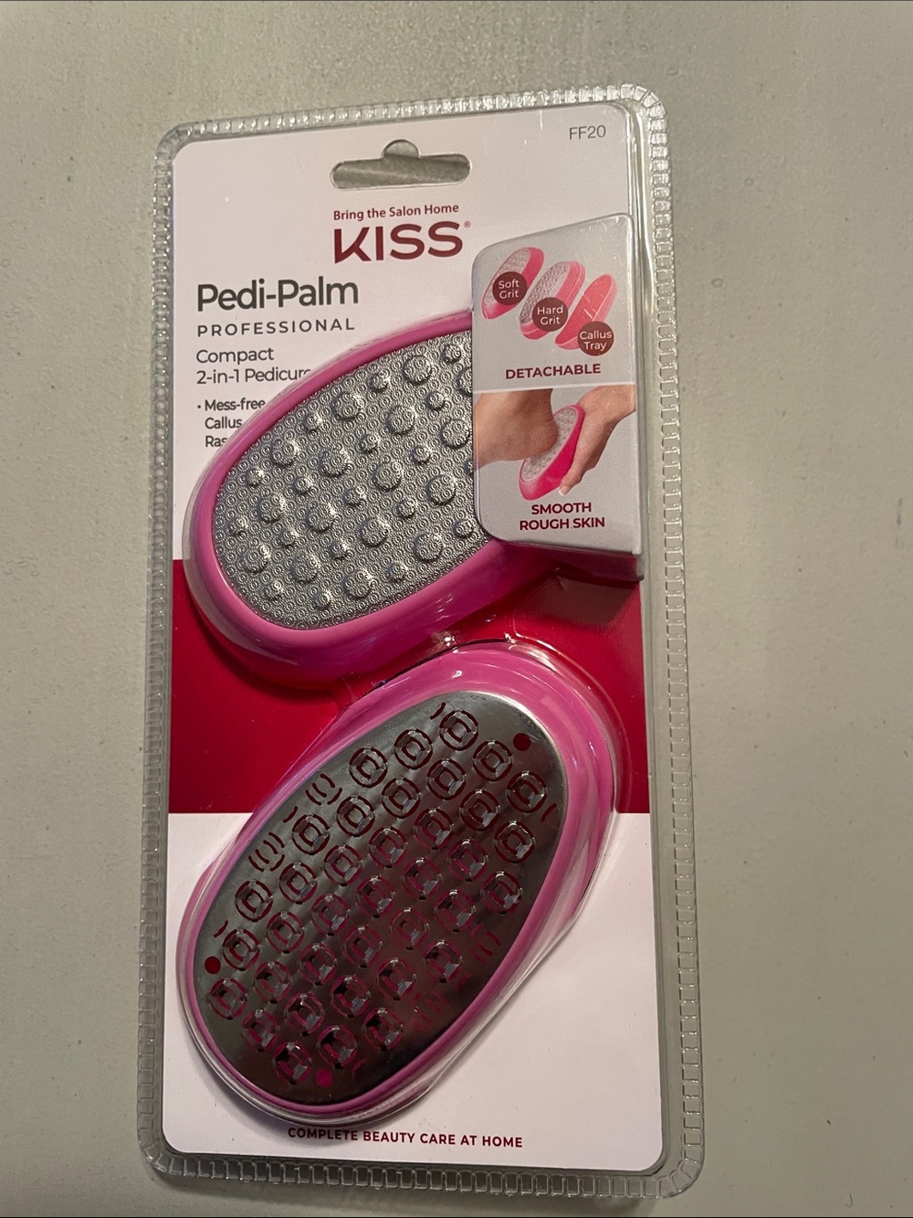KISS Pedi-Palm Compact 2-in-1 Pedicure Tool - Pink